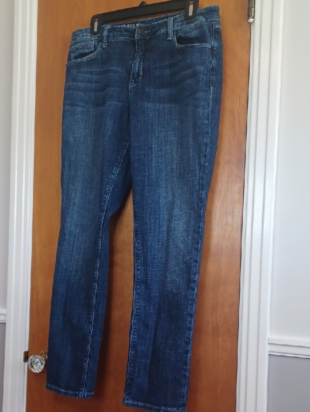 Laurie Felt Indigo Boyfriend Jeans Sz.12.  L-30". Rise 10". Waist Is 33".  EUC